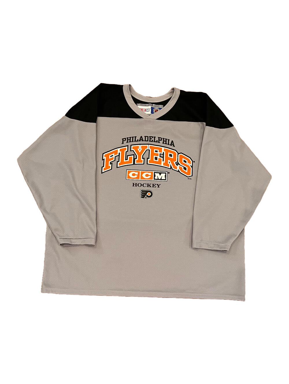 Vintage 90s CCM Philadelphia Flyers NHL Practice Hockey Jersey Men's Sz XL Grey